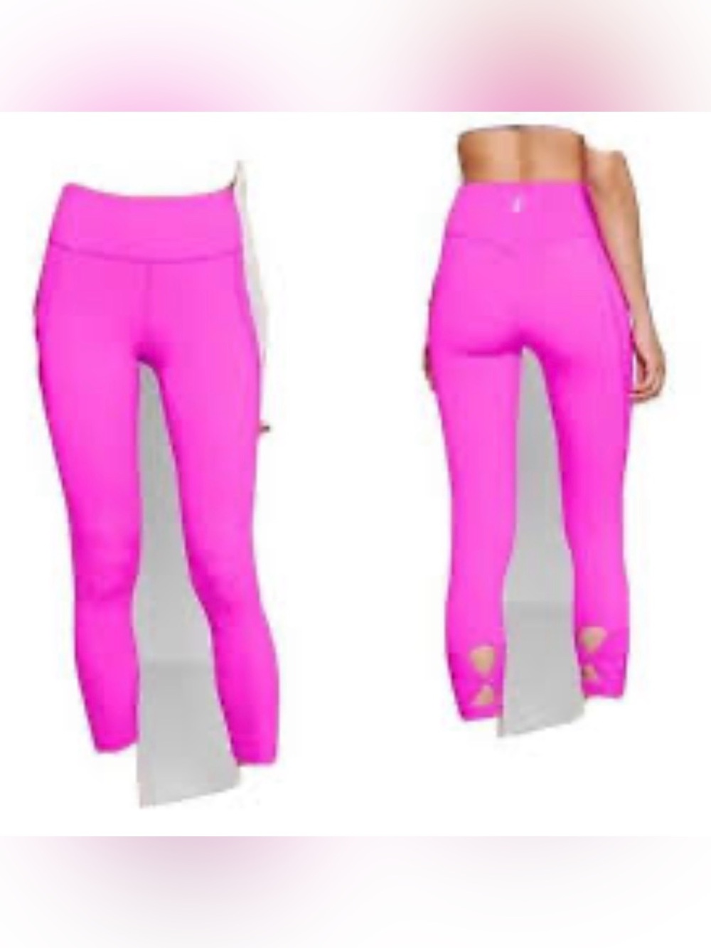 Free People FP Movement Womens Sz S High Rise Ankle Wave Rider Leggings Hot Pink